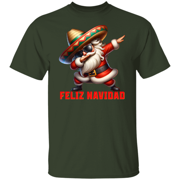 Santa Dabbing Feliz Navidad Latino Christmas T-Shirt