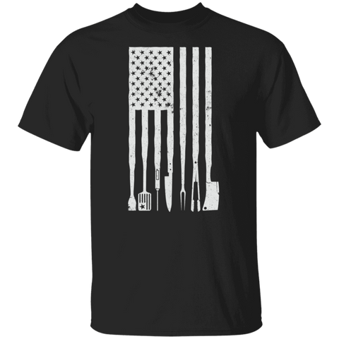 USA Flag Grilling Utensil Retro Vintage Style T-Shirt