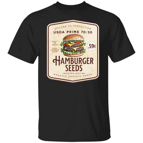 Hamburger Seeds - Retro Style Seed Package T-Shirt