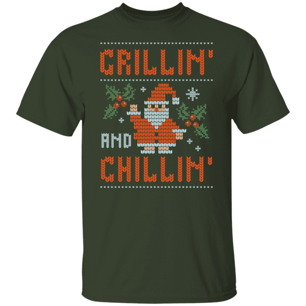 Grillin' and Chillin' Christmas Ugly Sweater T-Shirt