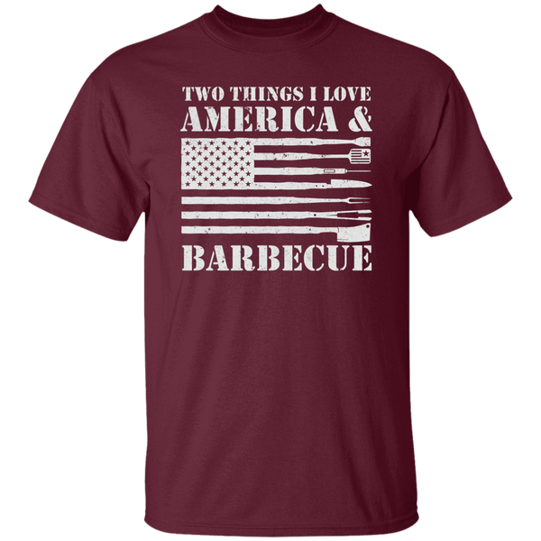 Patriotic Two Things I Love - America and Barbecue T-Shirt