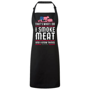 Patriotic I Smoke Meat & I Know Things USA Unisex Butcher Apron