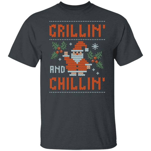 Grillin' and Chillin' Christmas Ugly Sweater T-Shirt