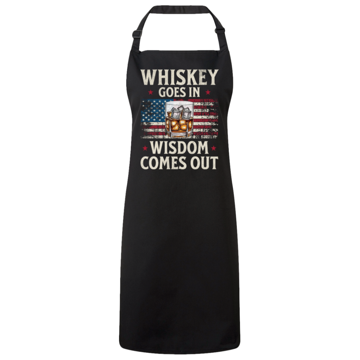 Funny Whiskey Wisdom US Flag Unisex Butcher's Apron