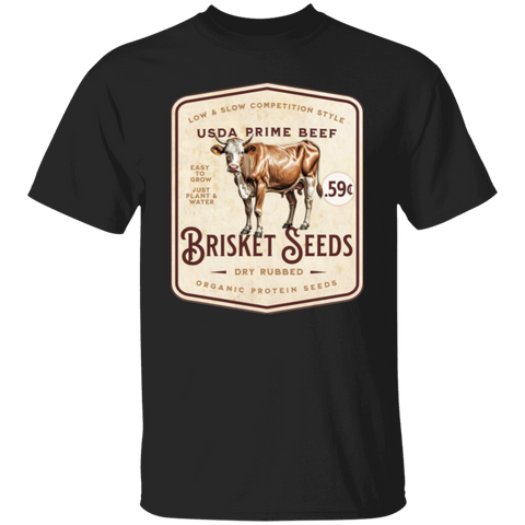 Brisket Seeds - Retro Style Seed Package T-Shirt