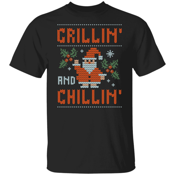 Grillin' and Chillin' Christmas Ugly Sweater T-Shirt