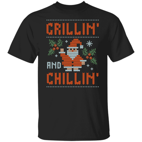 Grillin' and Chillin' Christmas Ugly Sweater T-Shirt