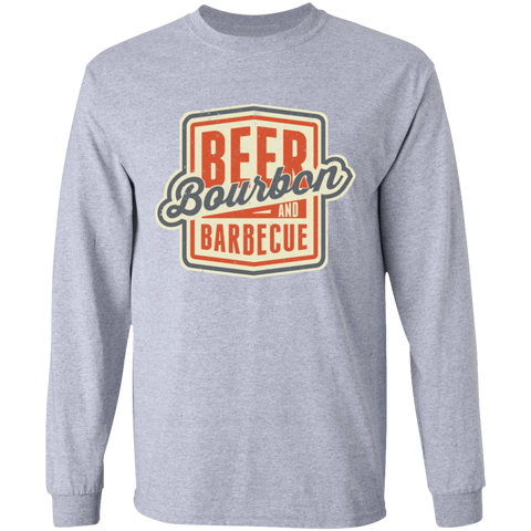Beer Bourbon and BBQ Grilling Long Sleeve T-Shirt