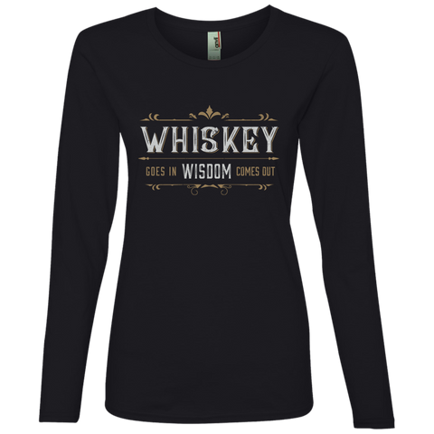 Whiskey/Wisdom Grilling BBQ Ladies' Long Sleeve T-Shirt