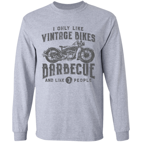 Vintage Bikes and Barbecue Long-Sleeve T-Shirt