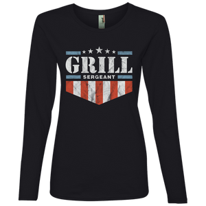 Grill Sergeant Red White and Blue Long Sleeve T-Shirt