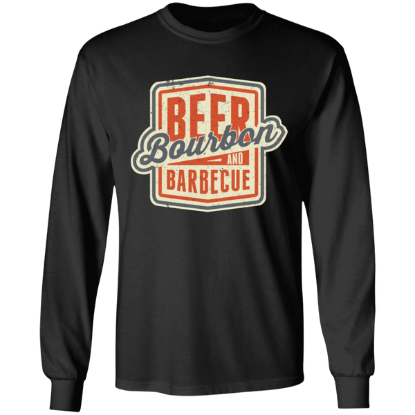 Beer Bourbon and BBQ Grilling Long Sleeve T-Shirt