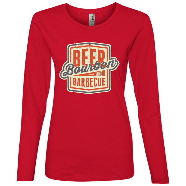 Beer Bourbon and BBQ Long Sleeve T-Shirt